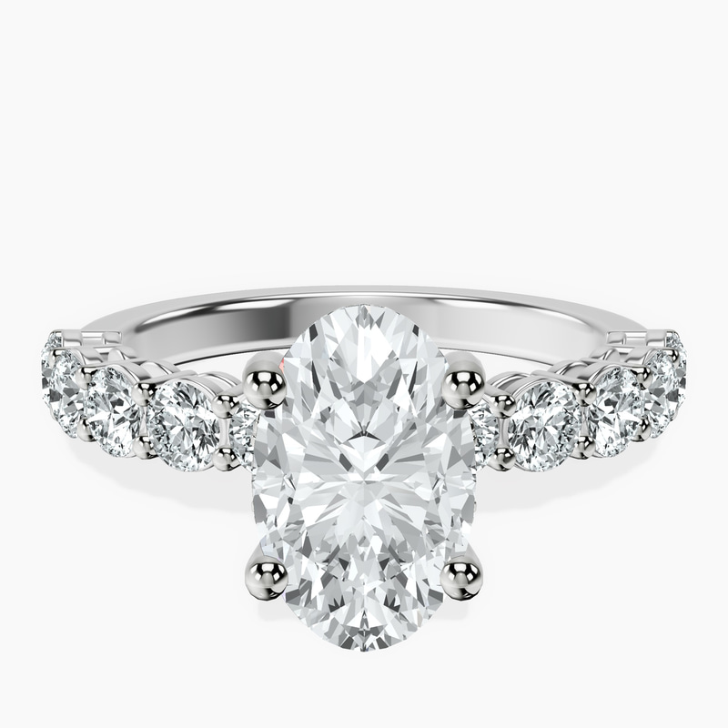 10kt White Gold Elinor Side Round Lab Diamond Ring front image