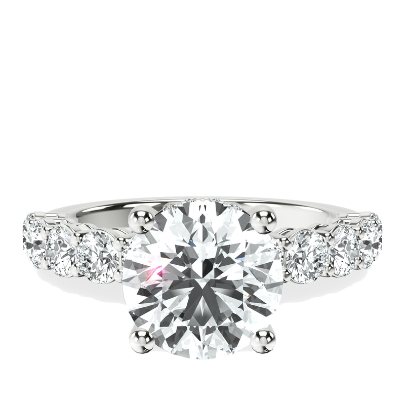 Elinor Side Round Lab Diamond Ring front view