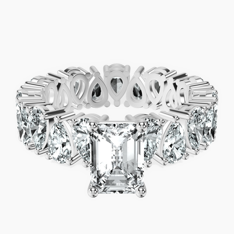 1.09 ct. emerald Cordelia Side Pear Lab Diamond Ring in 10kt white gold rtr top