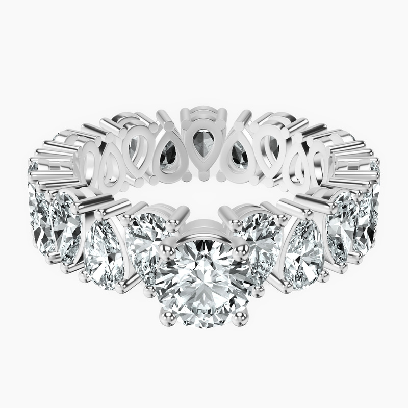 18kt White Gold Cordelia Side Pear Lab Diamond Ring front image
