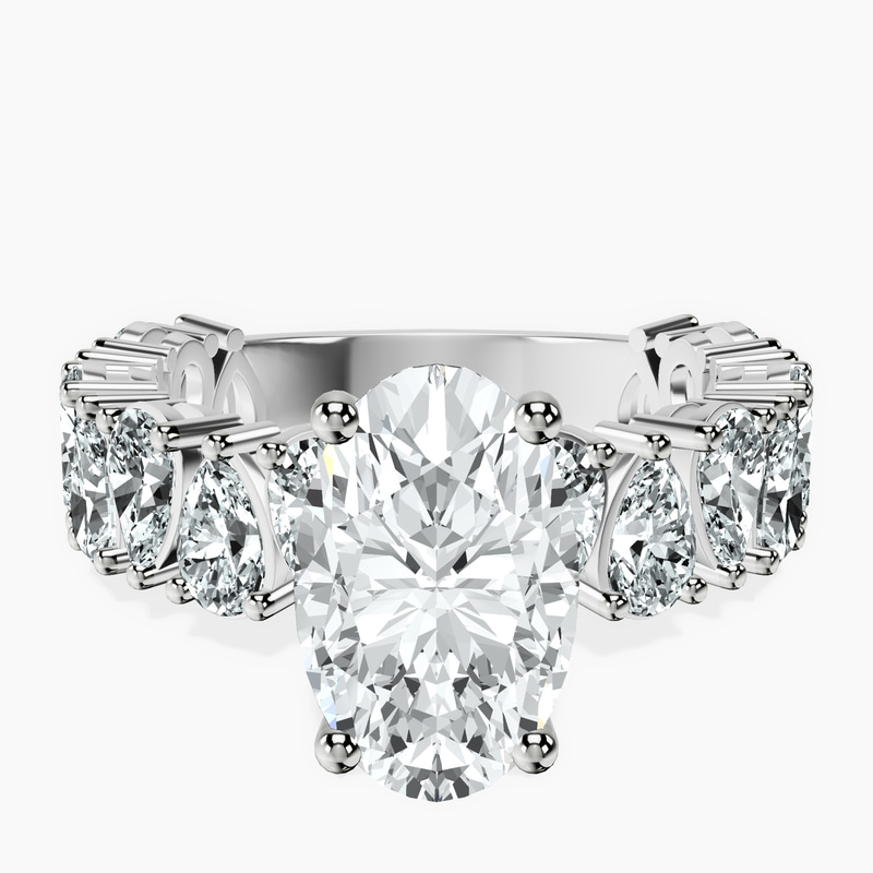 2.06 ct. oval Esme Side Pear Lab Diamond Ring in 10kt white gold rtr top