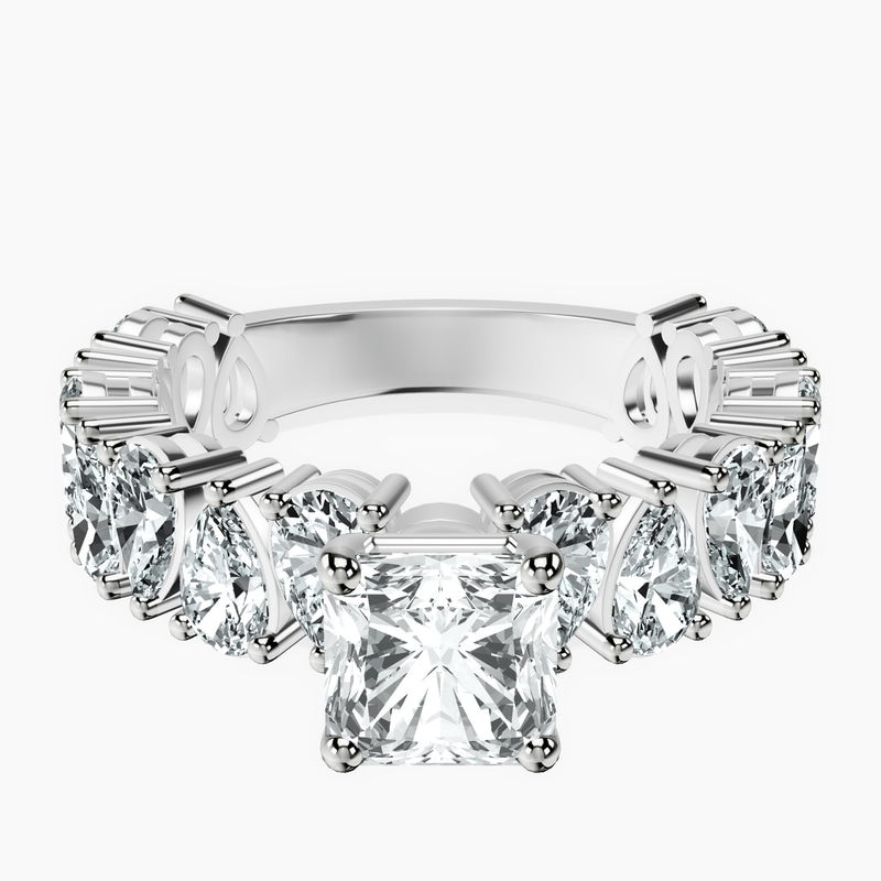 1.48 ct. radiant Esme Side Pear Lab Diamond Ring in platinum rtr top