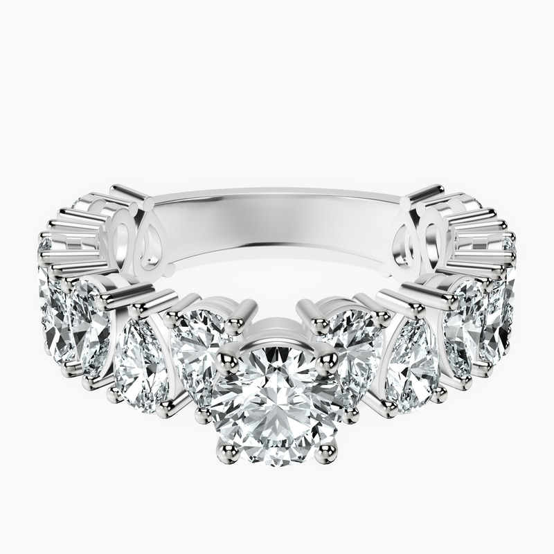 14kt White Gold Esme Side Pear Lab Diamond Ring front image