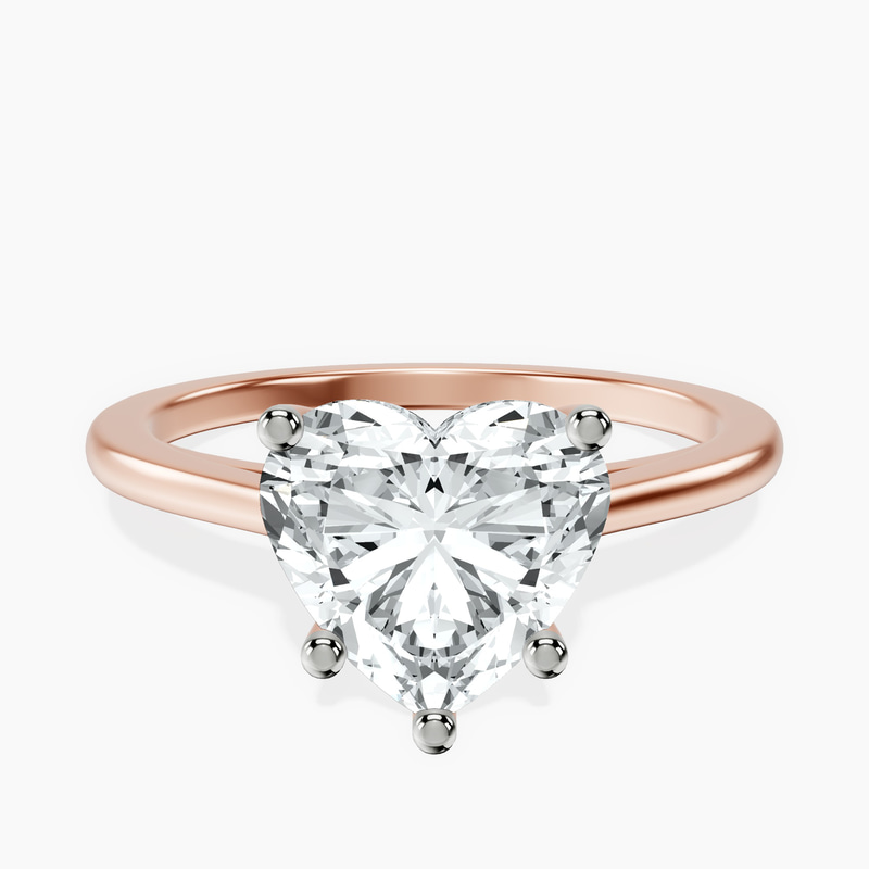 2.71 ct. heart Teagan Solitaire Ring in 10kt rose gold rtr top