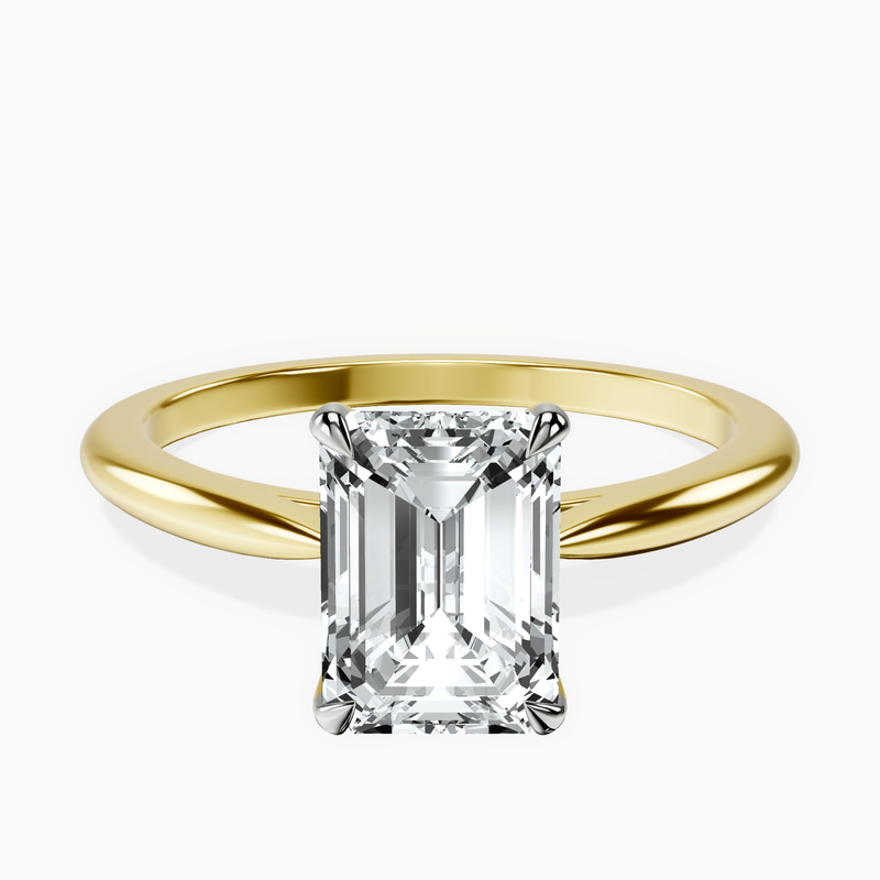 2.91 ct. emerald Azalea Solitaire Ring in 14kt yellow gold rtr top