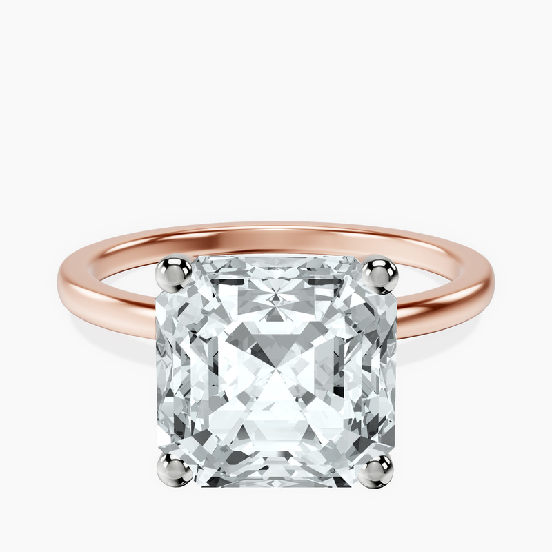 10kt Rose Gold Four Prong Solitaire 1.5mm Lab Diamond Ring front image