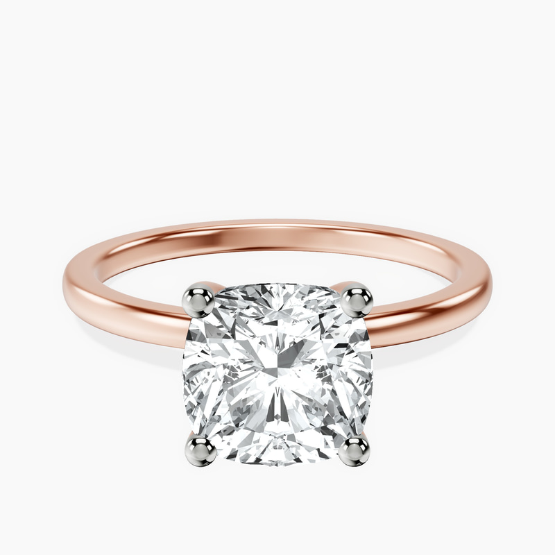14kt Rose Gold Four Prong Solitaire 1.5mm Lab Diamond Ring front image