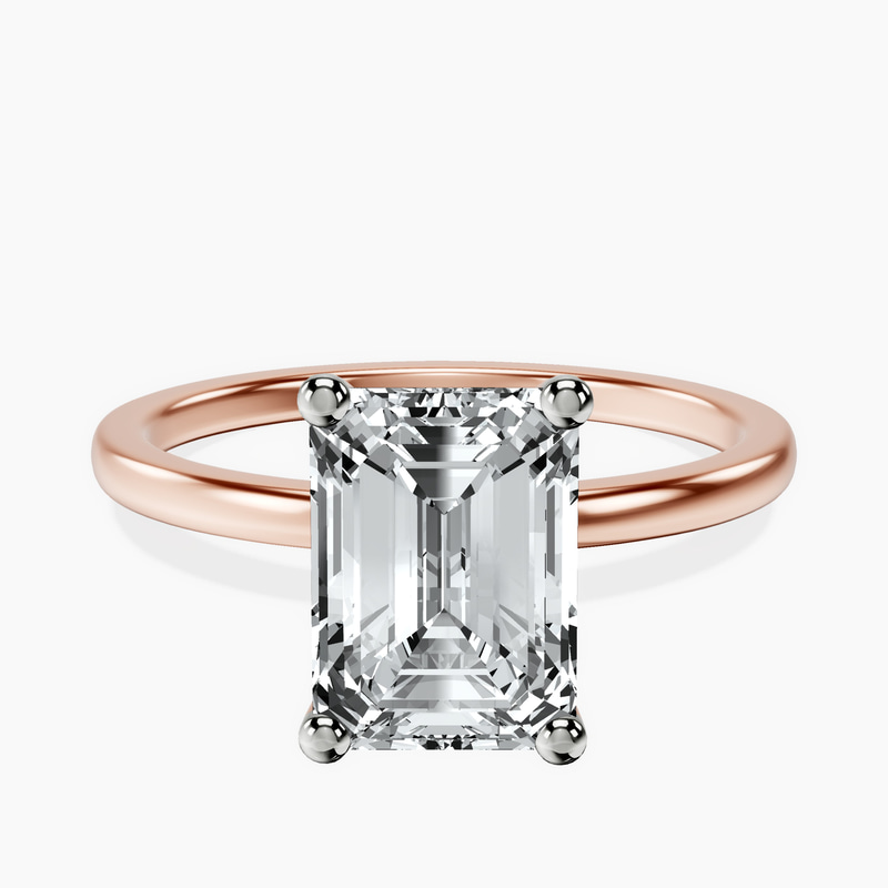10kt Rose Gold Four Prong Solitaire 1.5mm Lab Diamond Ring front image