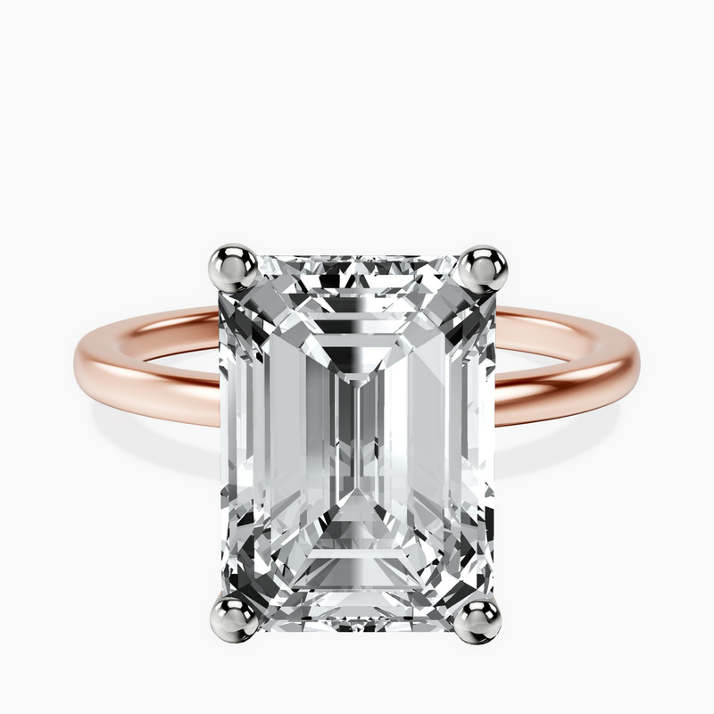 10kt Rose Gold Four Prong Solitaire 1.5mm Lab Diamond Ring front image