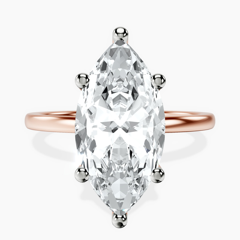 14kt Rose Gold Four Prong Solitaire 1.5mm Lab Diamond Ring front image