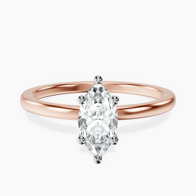 10kt Rose Gold Four Prong Solitaire 1.5mm Lab Diamond Ring front image