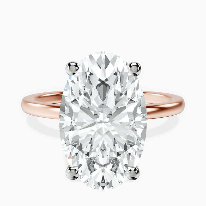 10kt Rose Gold Four Prong Solitaire 1.5mm Lab Diamond Ring front image