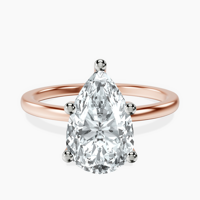 10kt Rose Gold Four Prong Solitaire 1.5mm Lab Diamond Ring front image