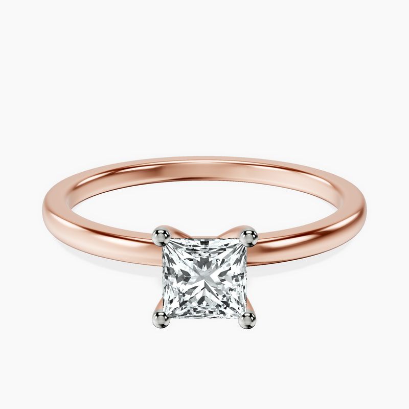 10kt Rose Gold Four Prong Solitaire 1.5mm Lab Diamond Ring front image