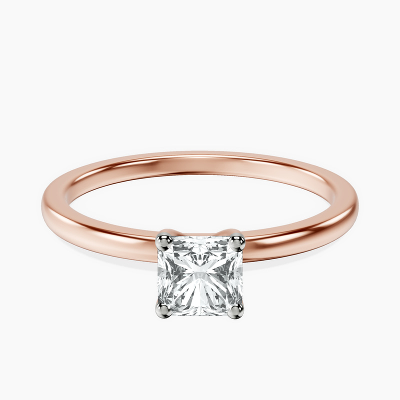 10kt Rose Gold Four Prong Solitaire 1.5mm Lab Diamond Ring front image