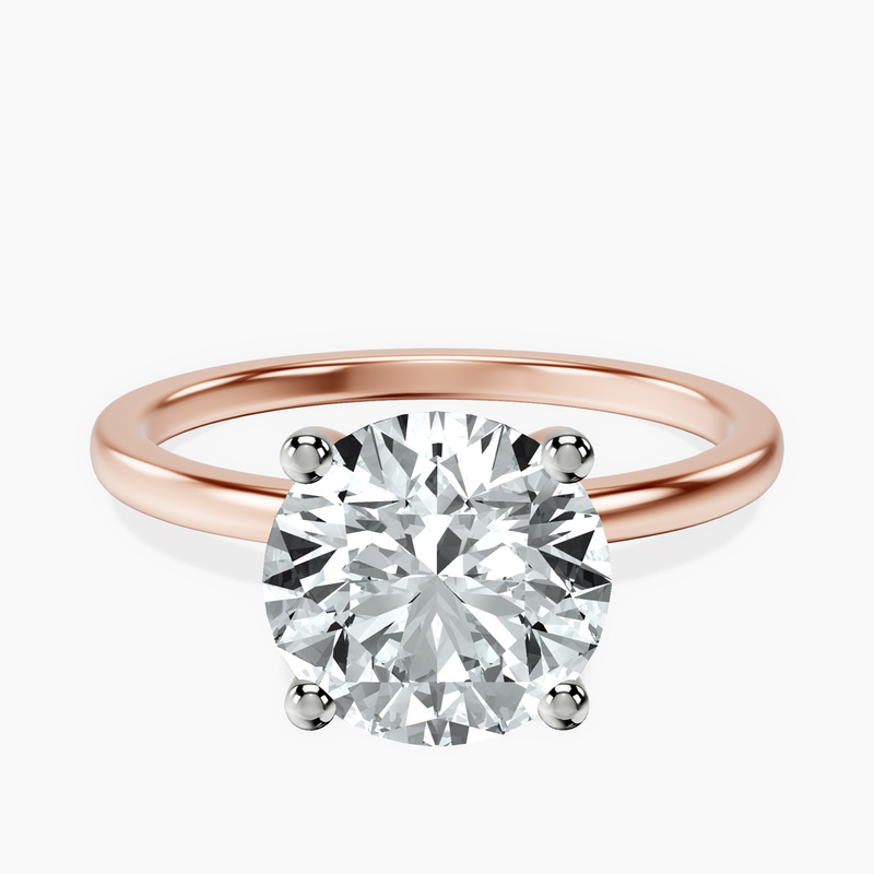 10kt Rose Gold Four Prong Solitaire 1.5mm Lab Diamond Ring front image