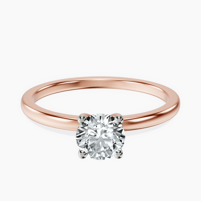 10kt Rose Gold Four Prong Solitaire 1.5mm Lab Diamond Ring front image