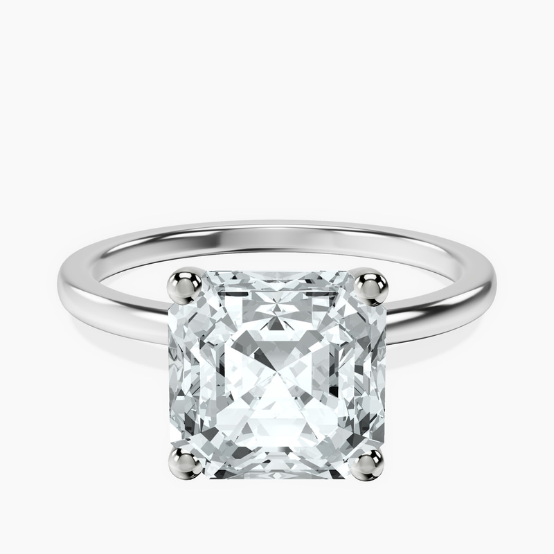 10kt White Gold Four Prong Solitaire 1.5mm Lab Diamond Ring front image