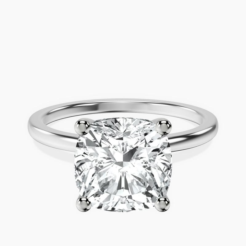 10kt White Gold Four Prong Solitaire 1.5mm Lab Diamond Ring front image