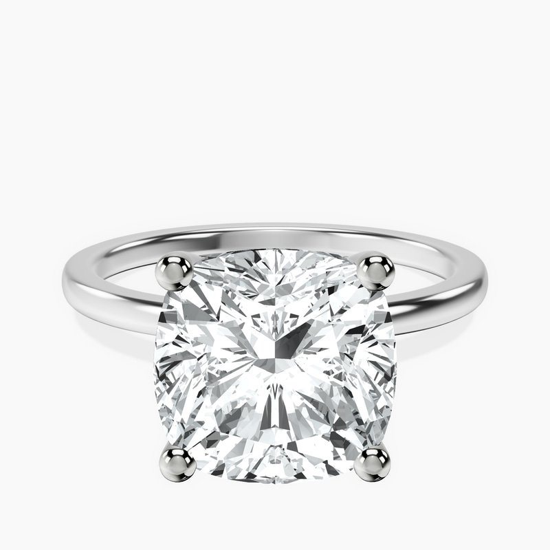 10kt White Gold Four Prong Solitaire 1.5mm Lab Diamond Ring front image