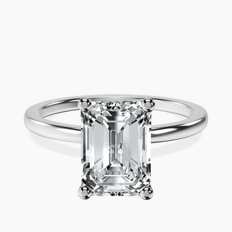 10kt White Gold Four Prong Solitaire 1.5mm Lab Diamond Ring front image