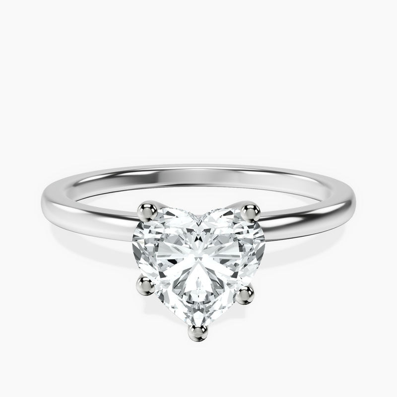 Platinum Four Prong Solitaire 1.5mm Lab Diamond Ring front image