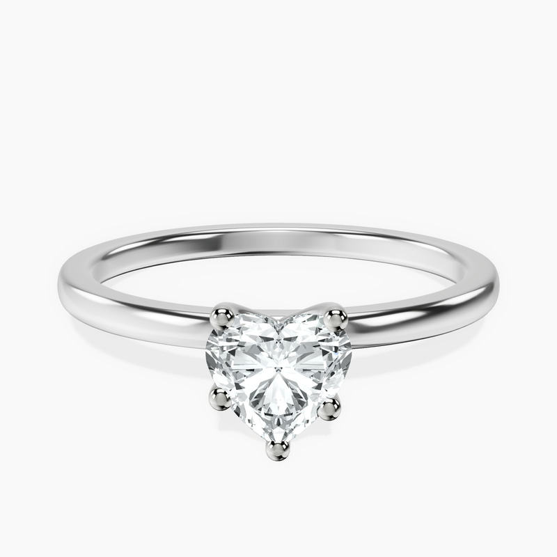 10kt White Gold Four Prong Solitaire 1.5mm Lab Diamond Ring front image