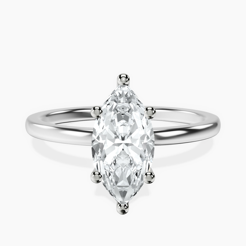 Platinum Four Prong Solitaire 1.5mm Lab Diamond Ring front image