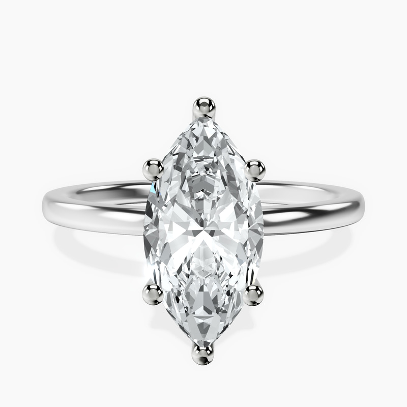 Four Prong Solitaire 1.5mm Lab Diamond Ring front view
