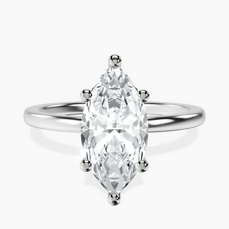 Four Prong Solitaire 1.5mm Lab Diamond Ring front view