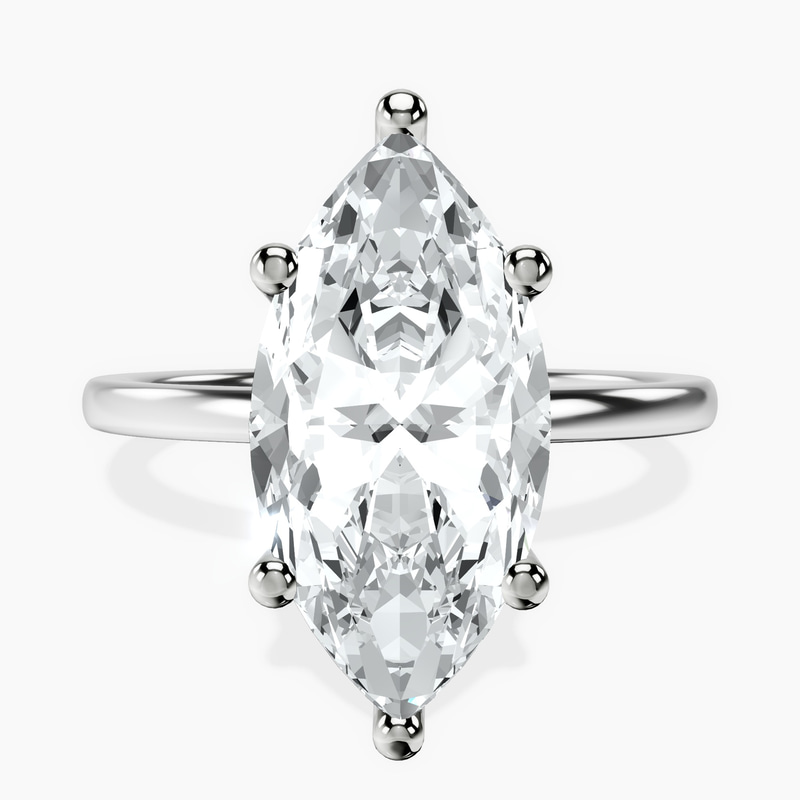 Platinum Four Prong Solitaire 1.5mm Lab Diamond Ring front image