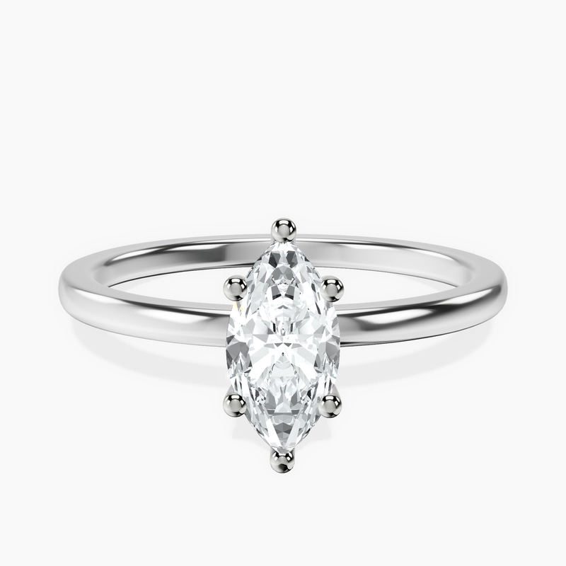 10kt White Gold Four Prong Solitaire 1.5mm Lab Diamond Ring front image