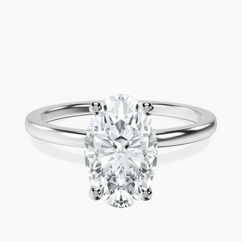 Four Prong Solitaire 1.5mm Lab Diamond Ring front view