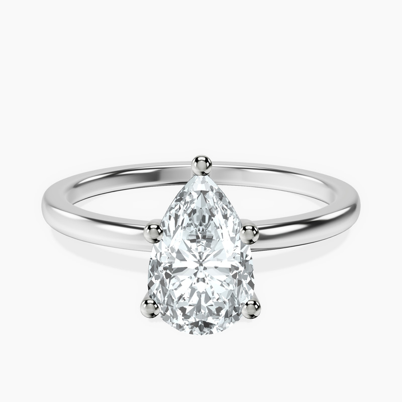 Platinum Four Prong Solitaire 1.5mm Lab Diamond Ring front image