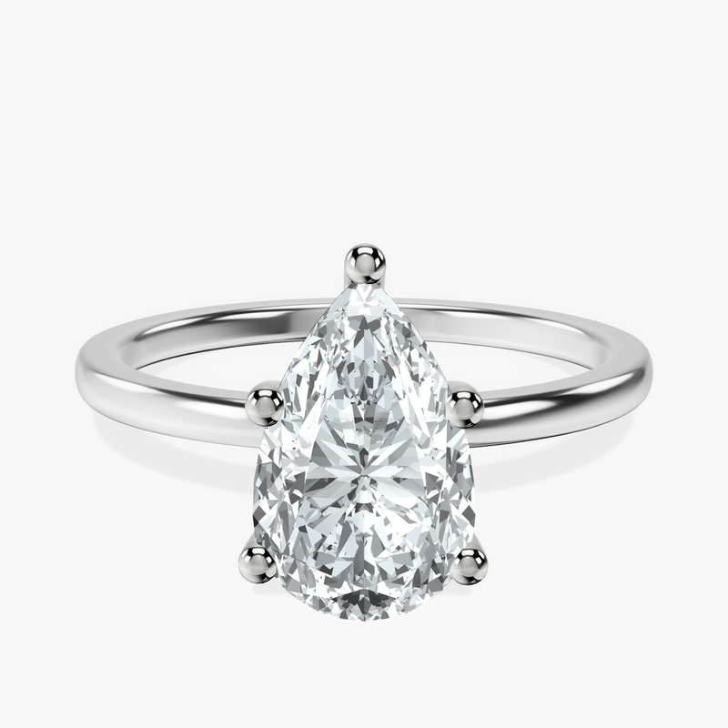 Four Prong Solitaire 1.5mm Lab Diamond Ring front view