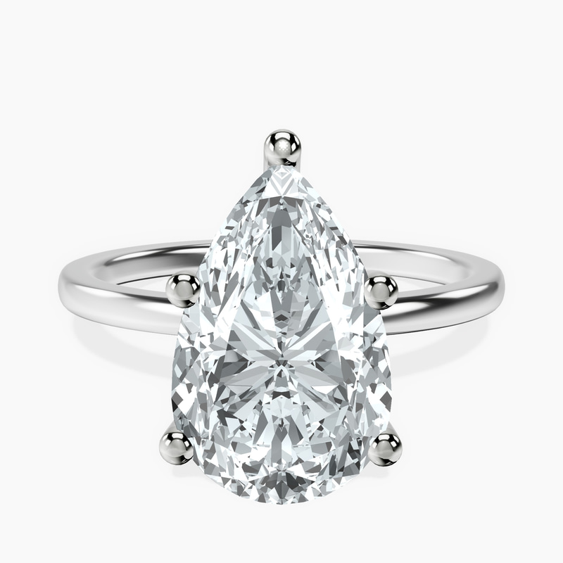 Platinum Four Prong Solitaire 1.5mm Lab Diamond Ring front image