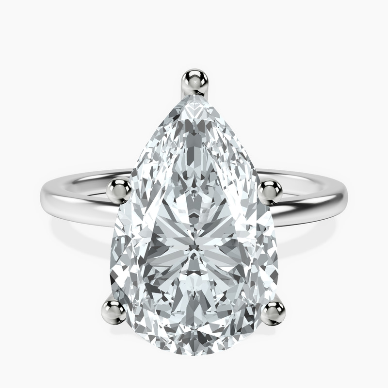 10kt White Gold Four Prong Solitaire 1.5mm Lab Diamond Ring front image