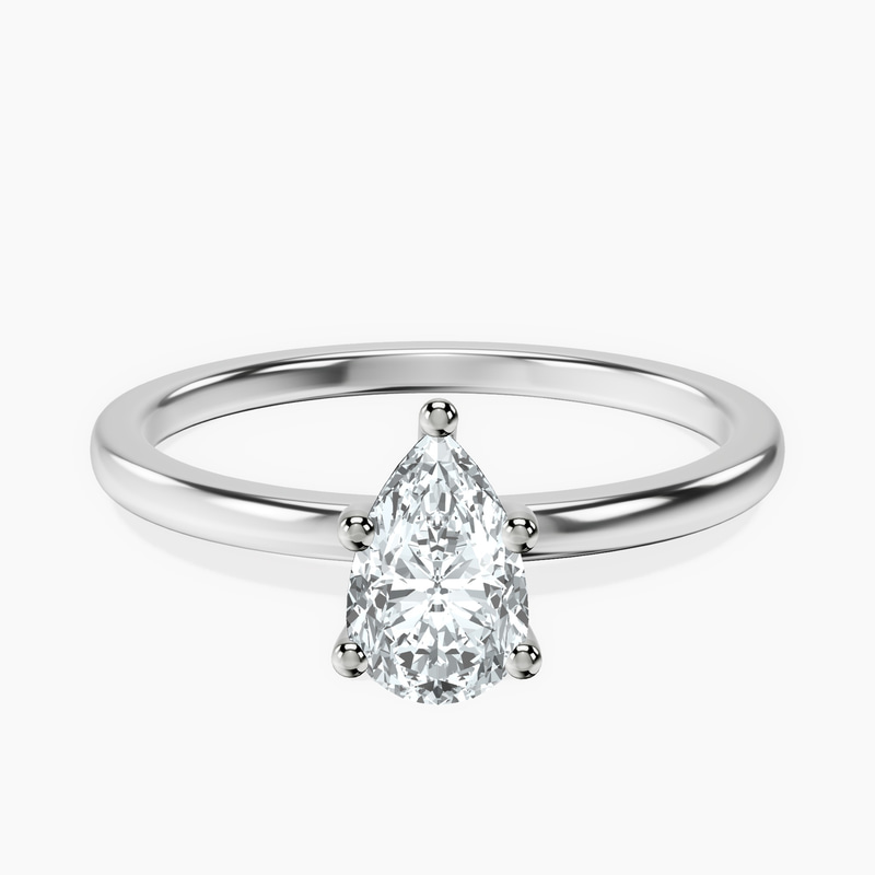 10kt White Gold Four Prong Solitaire 1.5mm Lab Diamond Ring front image