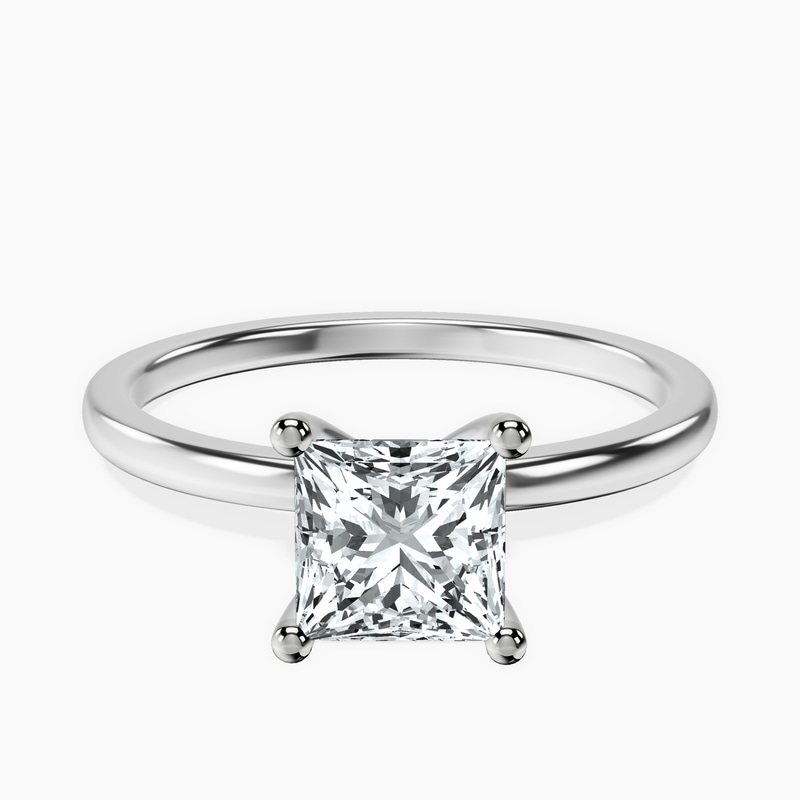 Platinum Four Prong Solitaire 1.5mm Lab Diamond Ring front image