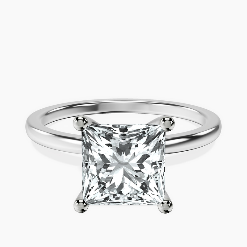 10kt White Gold Four Prong Solitaire 1.5mm Lab Diamond Ring front image