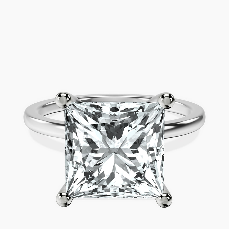 10kt White Gold Four Prong Solitaire 1.5mm Lab Diamond Ring front image