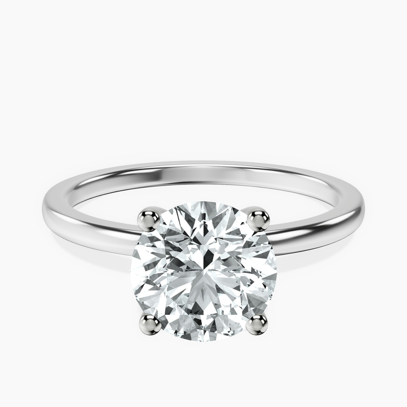 Four Prong Solitaire 1.5mm Lab Diamond Ring front view