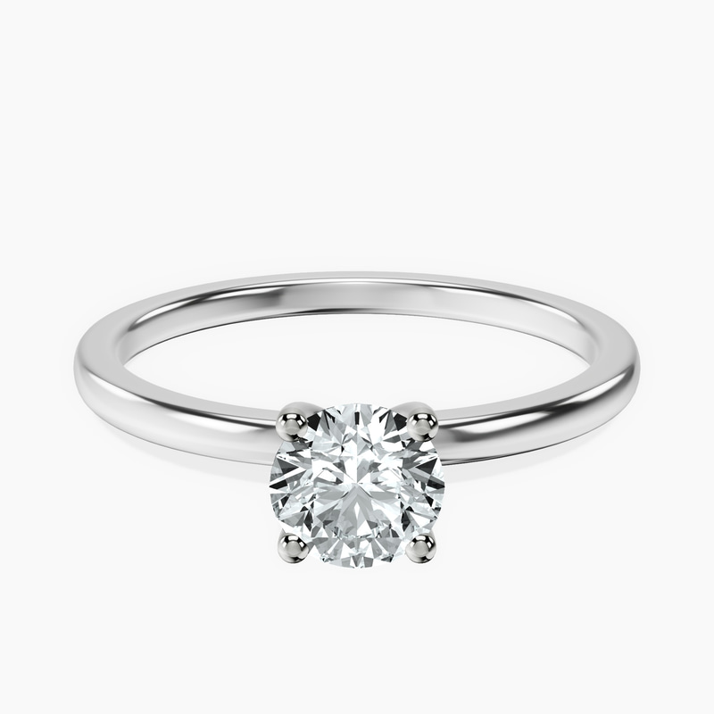 14kt White Gold Four Prong Solitaire 1.5mm Lab Diamond Ring front image