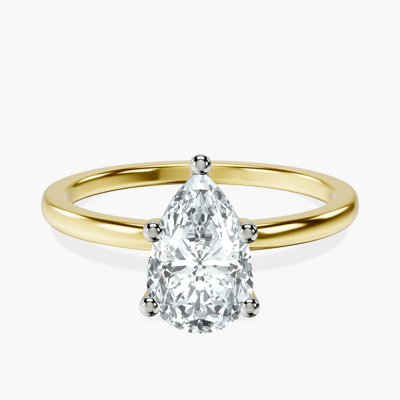 18kt Yellow Gold Four Prong Solitaire 1.5mm Lab Diamond Ring front image