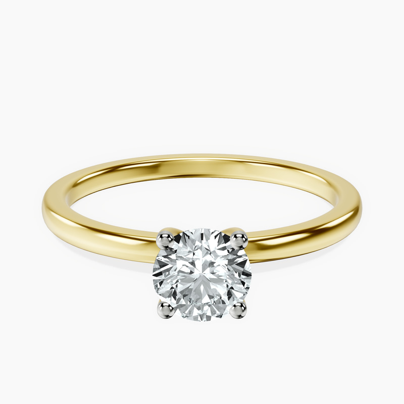 10kt Yellow Gold Four Prong Solitaire 1.5mm Lab Diamond Ring front image