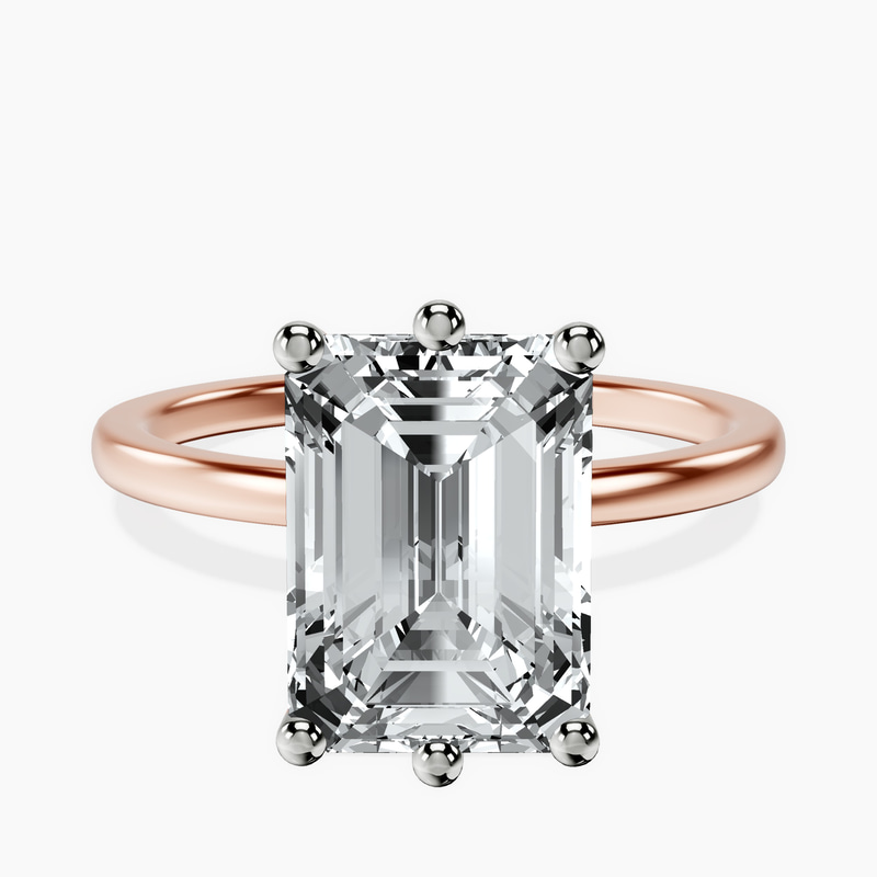 10kt Rose Gold Six Prong Solitaire 1.5mm Lab Diamond Ring front image