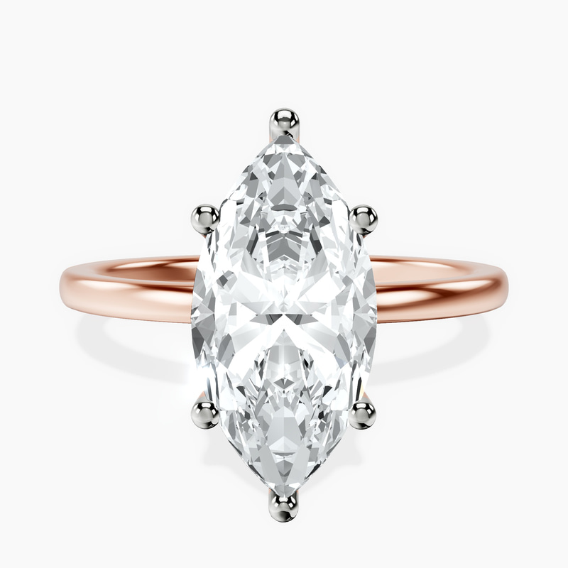 14kt Rose Gold Six Prong Solitaire 1.5mm Lab Diamond Ring front image