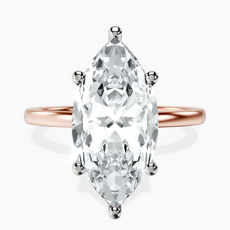 18kt Rose Gold Six Prong Solitaire 1.5mm Lab Diamond Ring front image