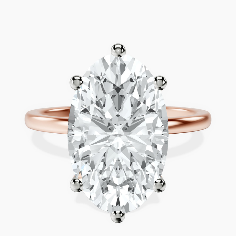 14kt Rose Gold Six Prong Solitaire 1.5mm Lab Diamond Ring front image