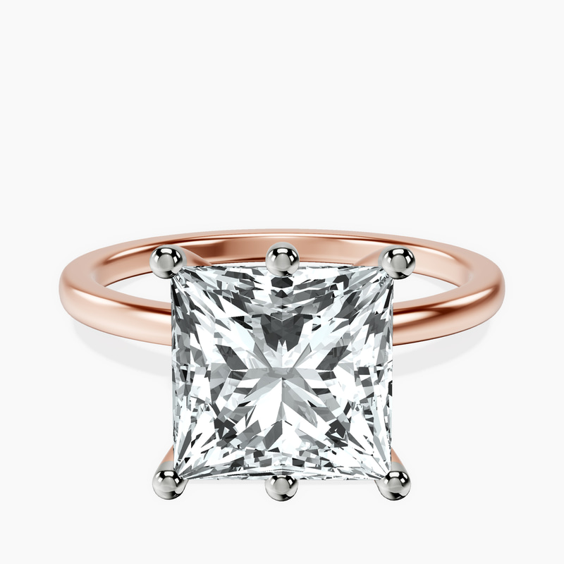 18kt Rose Gold Six Prong Solitaire 1.5mm Lab Diamond Ring front image